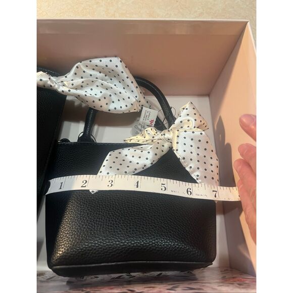 Nanette Lepore Mom & Mini 2 Piece Purse Satchel/Crossbody Boxed Set Black NIB - Picture 7 of 8